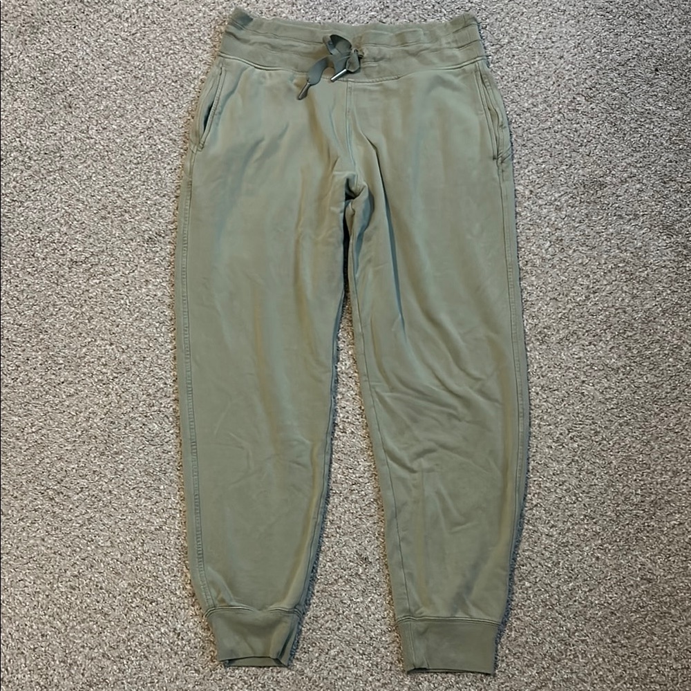 Athleta Green Track Joggers with Elastic Waistband